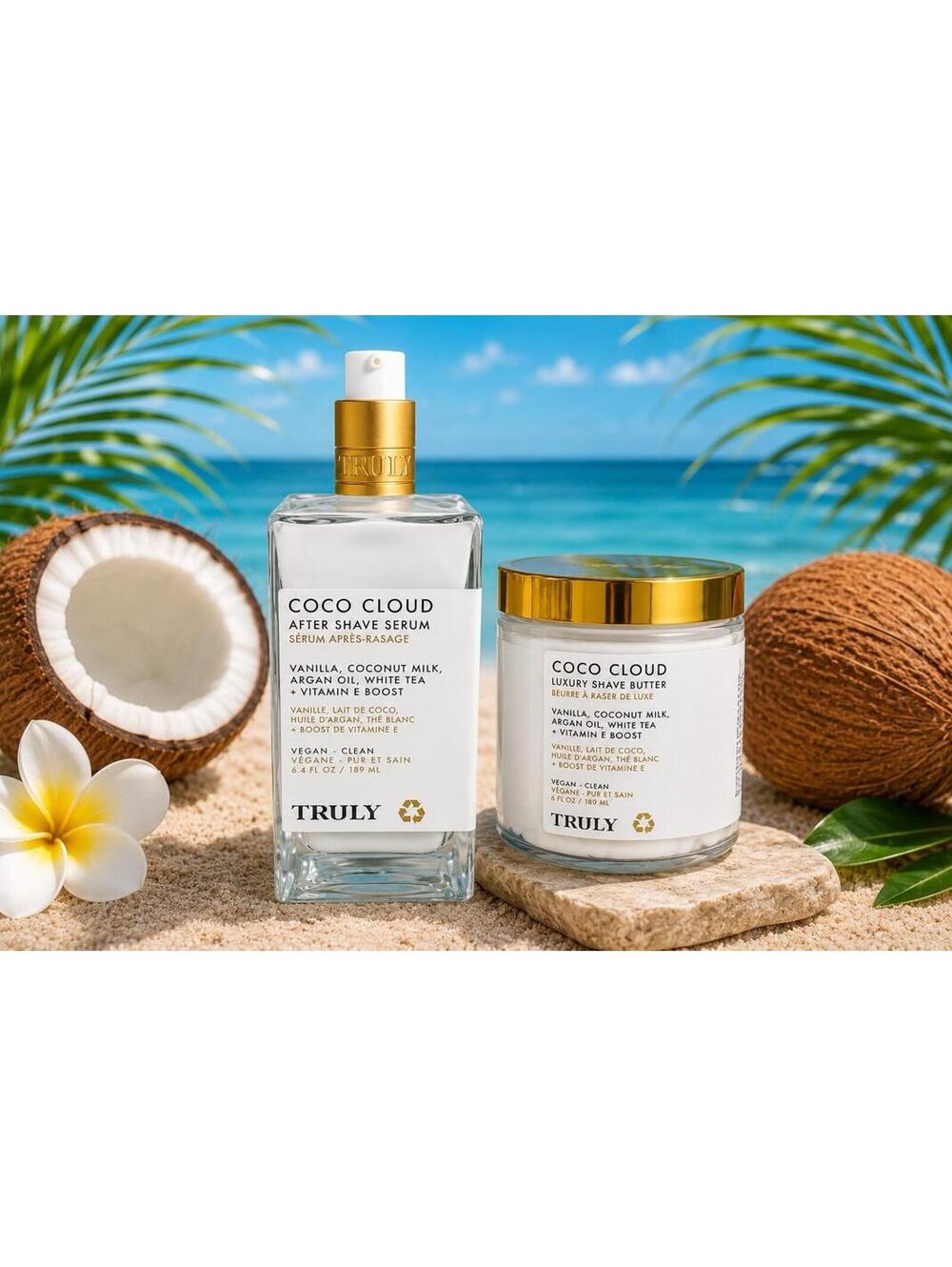 Truly Coco Cloud After Shave Serum & Shave Butter 2 Pcs Set Vegan Hydrating NEW